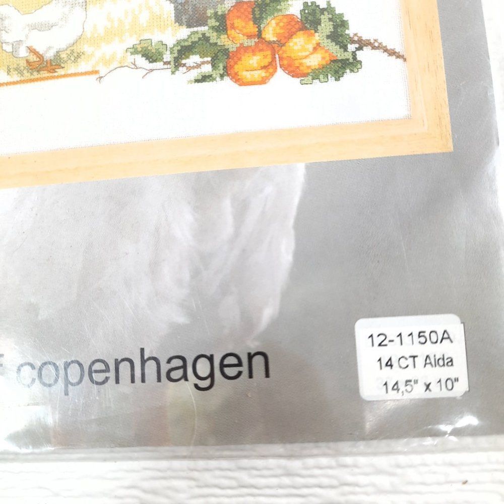 Permin of Copenhagen needlework cross stitch kit farm chicken hen bike 12-1150a - Picture 3 of 4